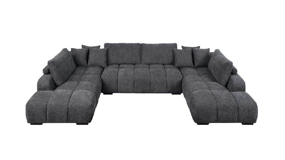 jennifer taylor home Hadley 149" Upholstered U-Shaped Sectional Sofa Chenille Gray