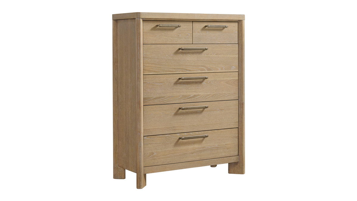 Jennifer Taylor Home Halden 40" 6-Drawer Chest Sand Dune Oak Finish