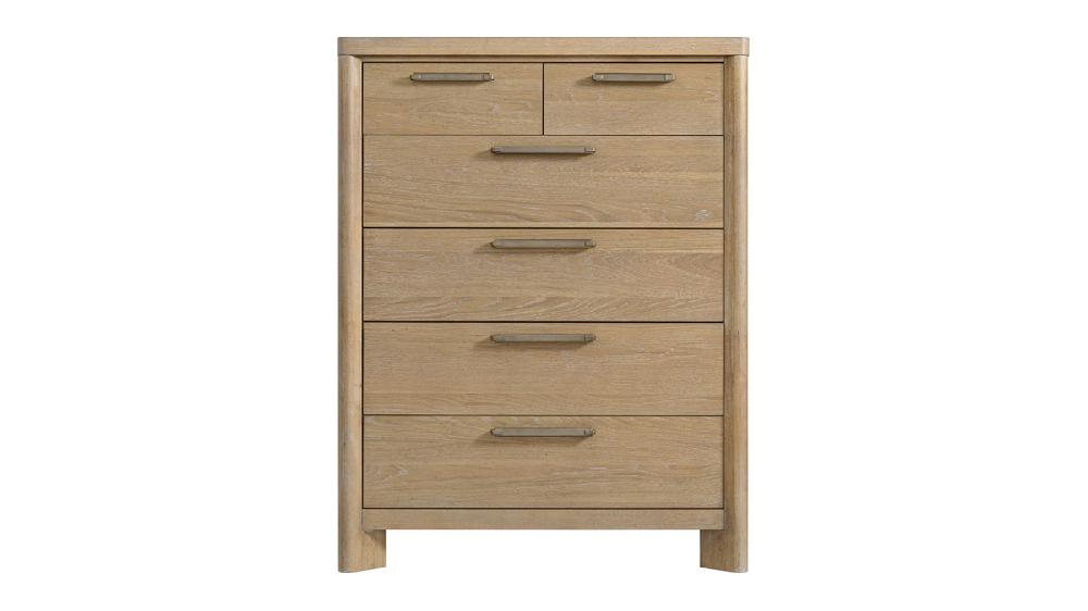 jennifer taylor home Halden 40" 6-Drawer Chest Sand Dune Oak Finish