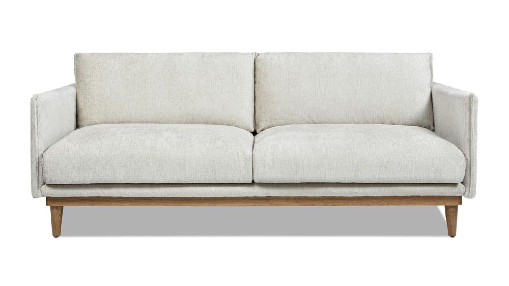 Jennifer Taylor Home Haven 83" Flange Arm Oak Wood Sofa Marled Gray