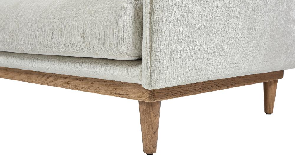 Jennifer Taylor Home Haven 83" Flange Arm Oak Wood Sofa Marled Gray