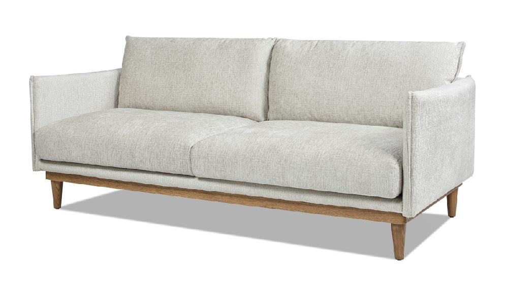 Jennifer Taylor Home Haven 83" Flange Arm Oak Wood Sofa Marled Gray