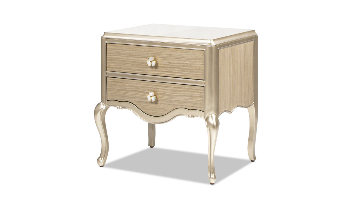 Jennifer Taylor Home Helena 25" 2-Drawer Storage Side Table Natural Birch Brown & Soft Gold