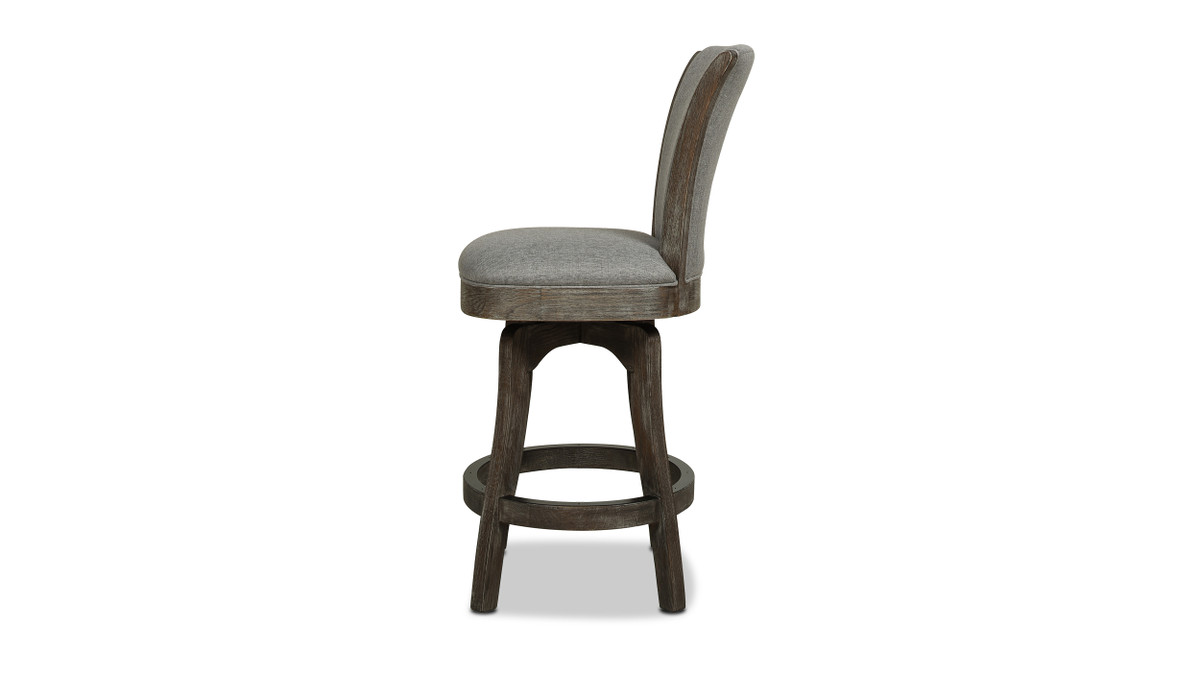 Jennifer Taylor Home Henry 27” Armless Swivel Counter Height Bar Stool Heathered Grey