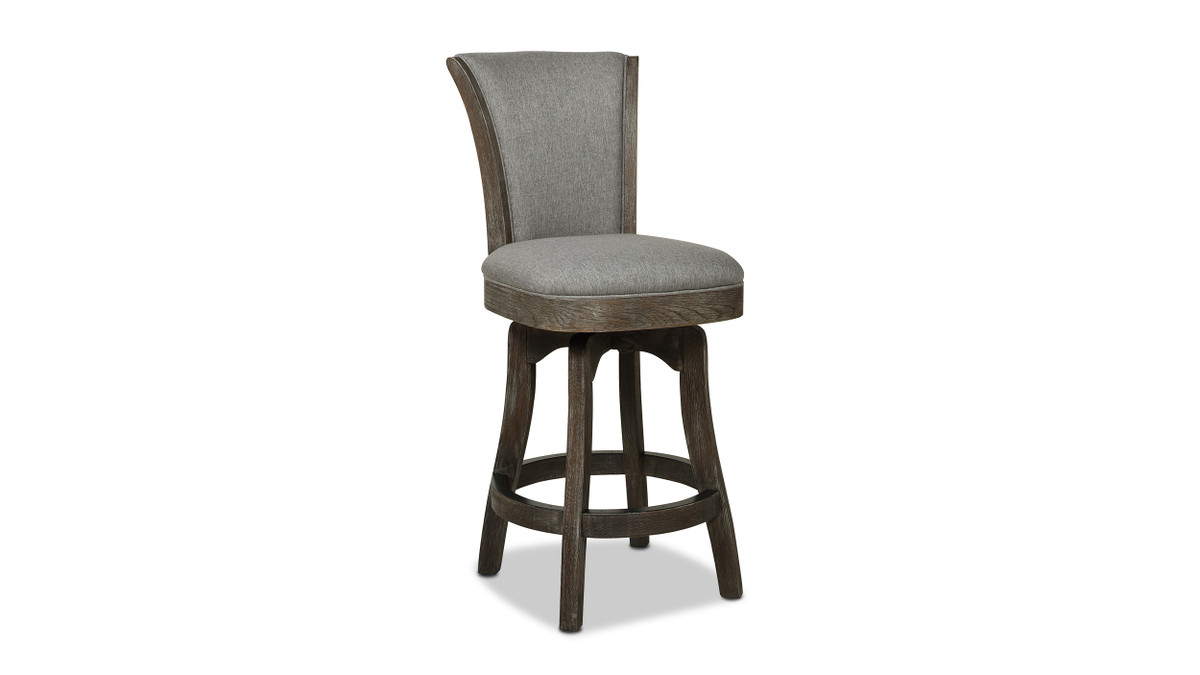 Jennifer Taylor Home Henry 27” Armless Swivel Counter Height Bar Stool Heathered Grey