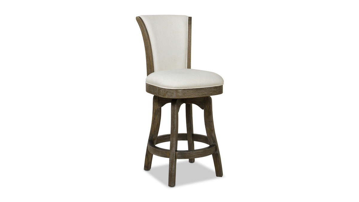 Jennifer Taylor Home Henry 27” Armless Swivel Counter Height Bar Stool Natural White
