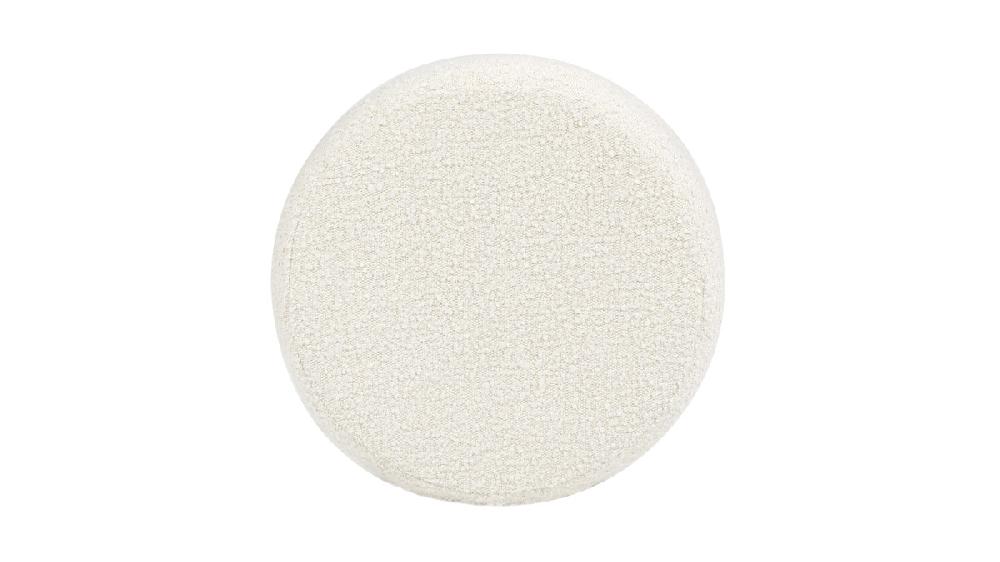 Jennifer Taylor Home Homary 18.5" Floor Cushion Footrest Ottoman Ivory White Bouclé