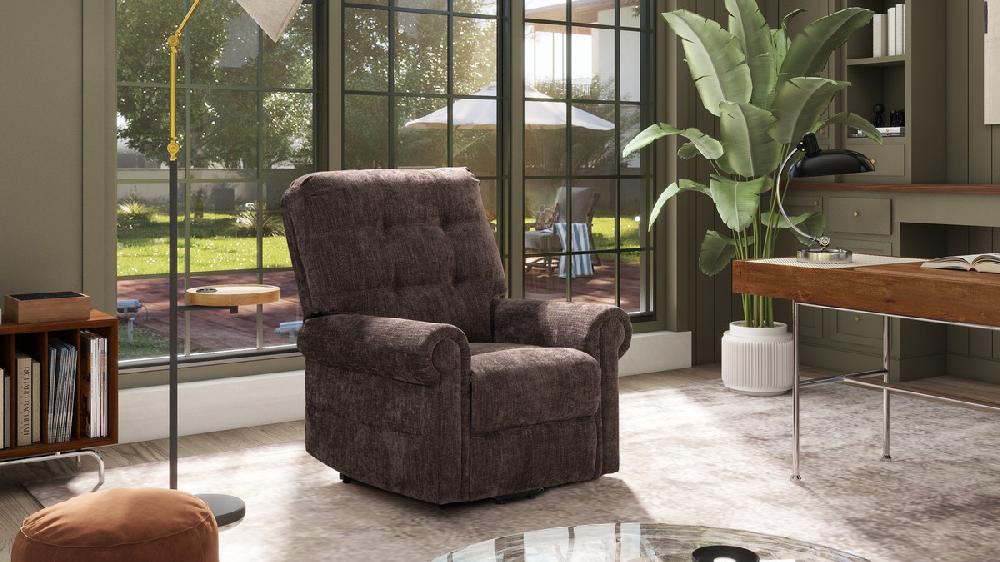 Jennifer Taylor Home Irwin 36" Power Lift Assistance Recliner Chair Chocolate Brown