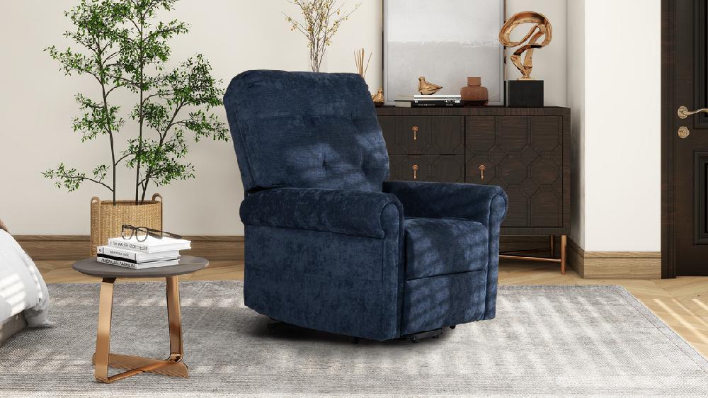 Jennifer Taylor Home Irwin 36" Power Lift Assistance Recliner Chair Dusk Navy Blue