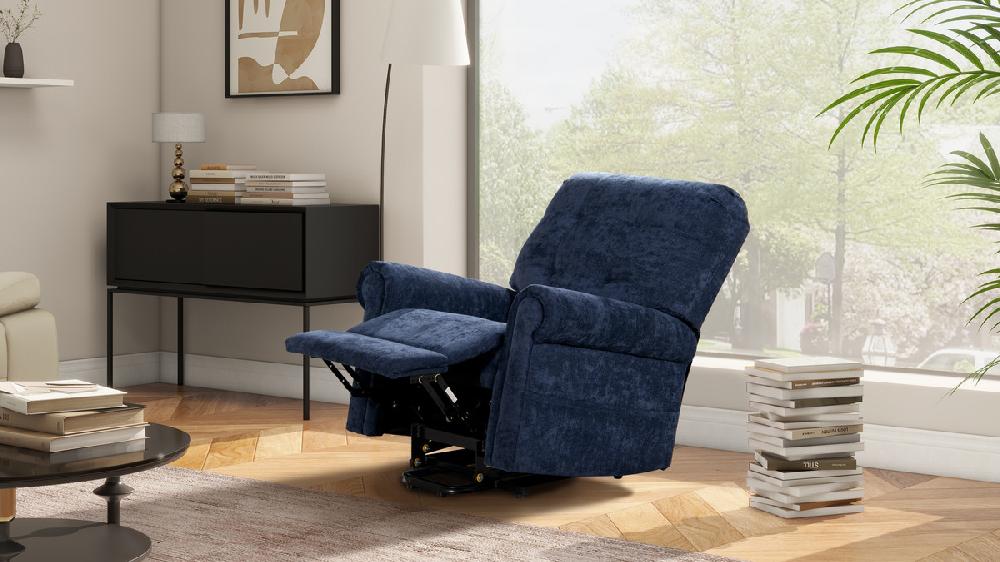 Jennifer Taylor Home Irwin 36" Power Lift Assistance Recliner Chair Dusk Navy Blue