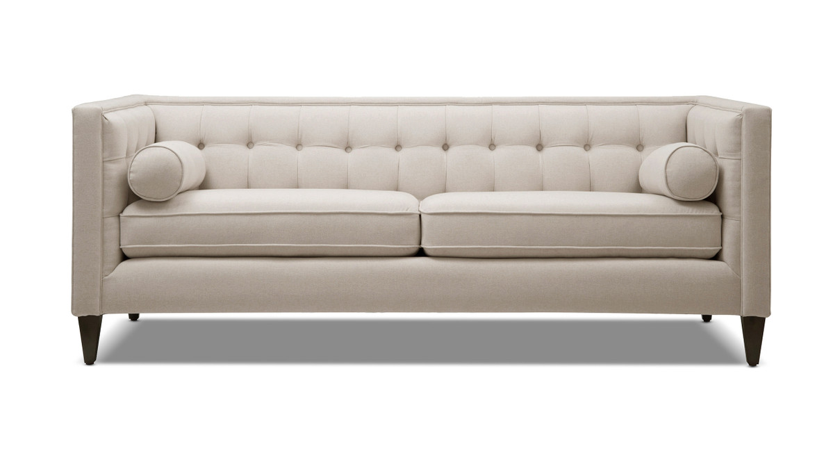 jennifer taylor home Jack 84" Modern Tuxedo Tufted Sofa Sky Neutral Beige