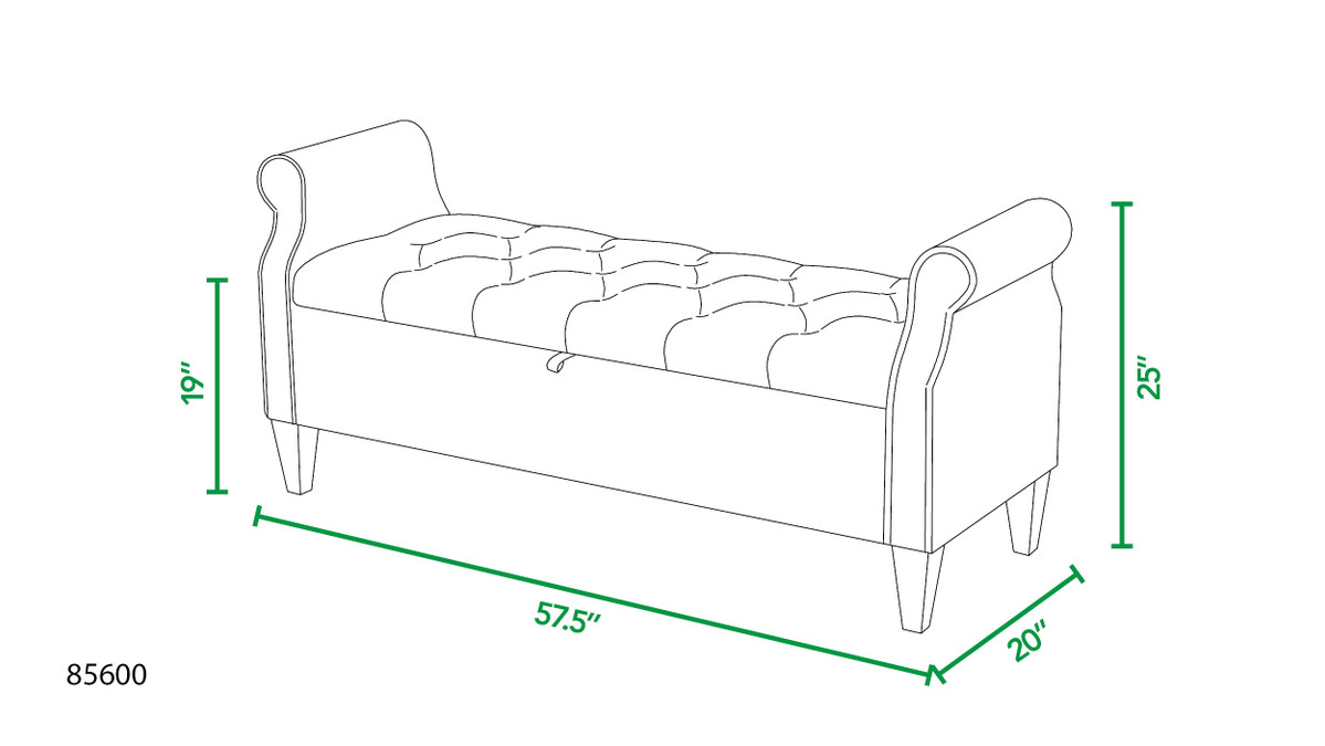 Jennifer Taylor Home Jacqueline Flip Top Tufted Roll Arm Storage Bench Sky Neutral Beige