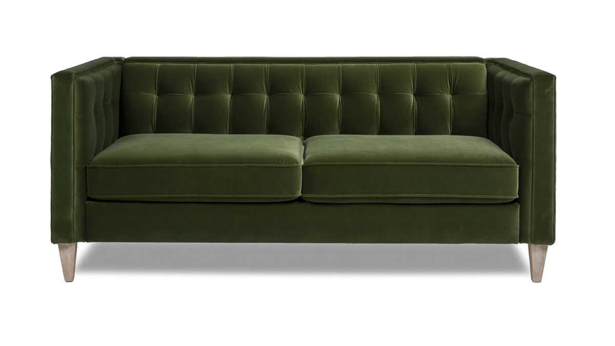 jennifer taylor home James 74" Modern Tuxedo Sofa Olive Green