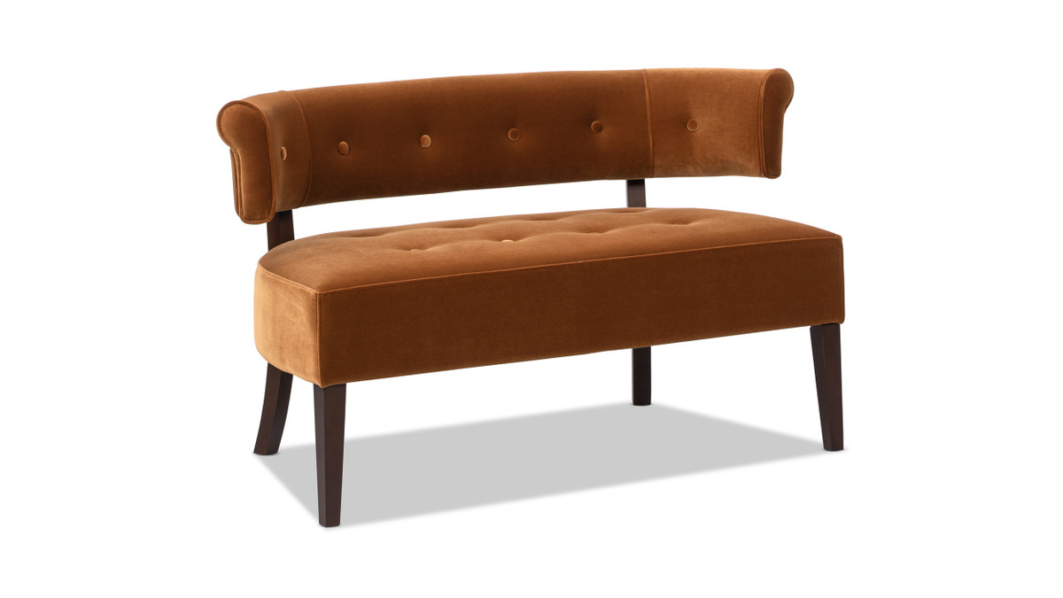 Jennifer Taylor Home Jared Tufted Bench Settee Burnt Orange