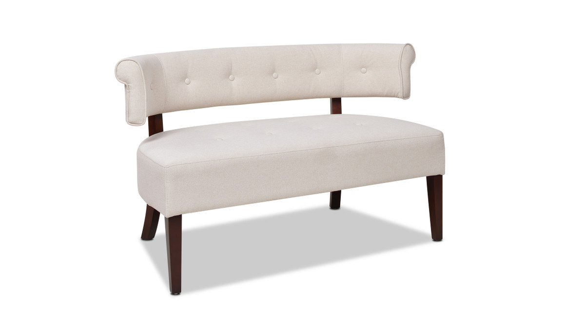 Jennifer Taylor Home Jared Tufted Bench Settee Sky Neutral Beige
