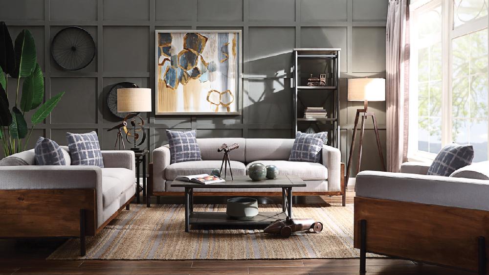 Jennifer Taylor Home Kai 91" Square Arm Walnut Sofa