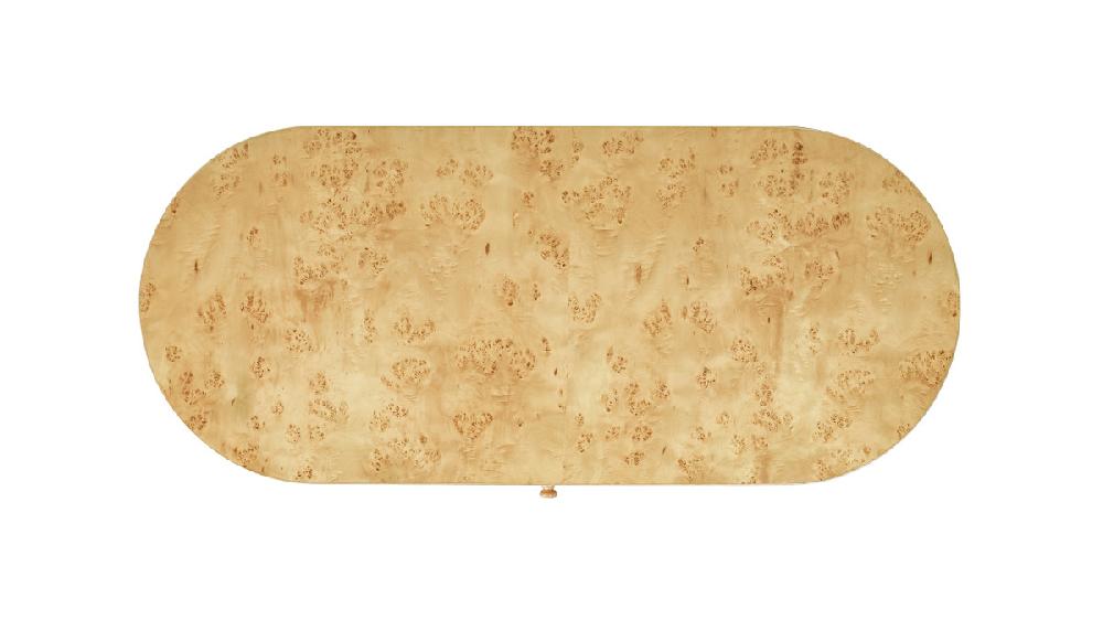 Jennifer Taylor Home Jesse 55.5" Burl Wood Single Drawer Oval Computer Desk Warm Natural Brown