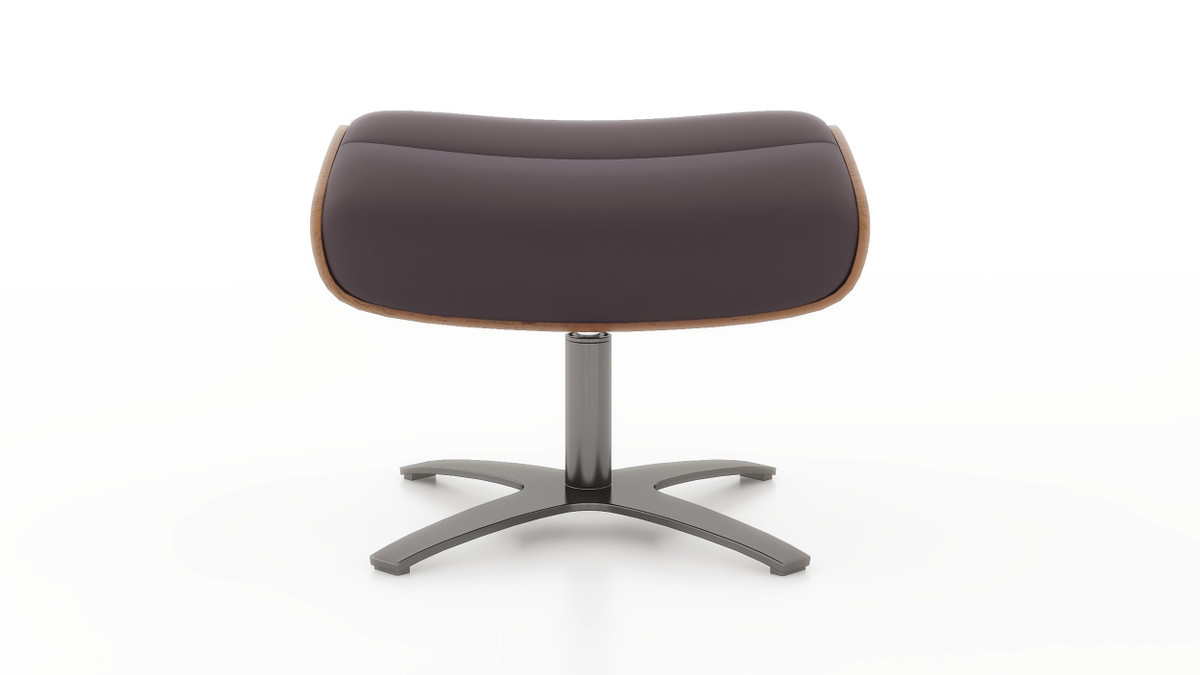 Jennifer Taylor Home Jovan 20.5" Mid-Century Modern Genuine Leather Footstool Ottoman Cacao Espresso Brown