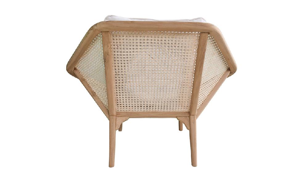 Jennifer Taylor Home Kaia 41" Teak & Rattan Accent Chair With Cushion