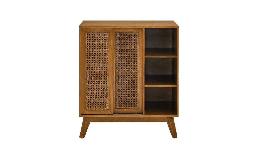 jennifer taylor home Kairo 36" Rattan Sliding Door Sideboard with Adjustable Shelves and Open Storage jennifer taylor home Kairo 36" Rattan Sliding Door Sideboard with Adjustable Shelves and Open Storage