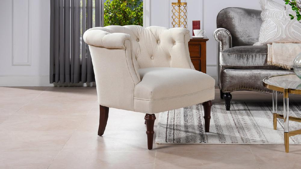 Jennifer Taylor Home Katherine 30.5" Tufted Accent Chair Sky Neutral Beige
