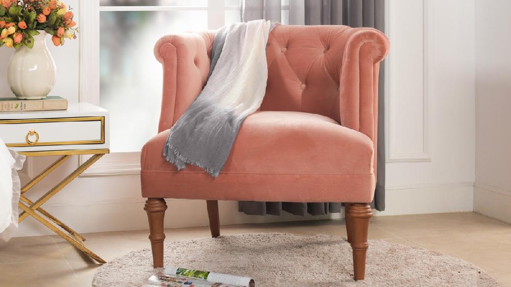 Jennifer Taylor Home Katherine Tufted Accent Chair Peach Orange