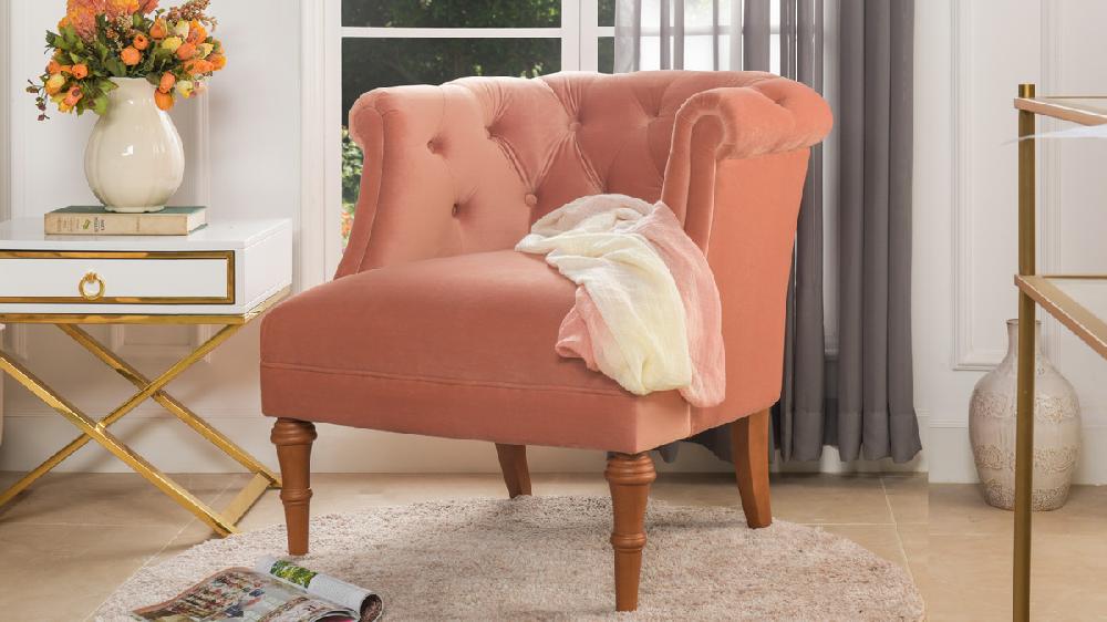 Jennifer Taylor Home Katherine Tufted Accent Chair Peach Orange