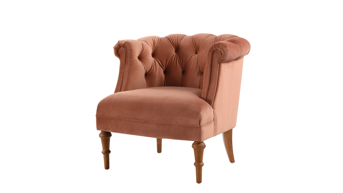 jennifer taylor home Katherine Tufted Accent Chair Peach Orange
