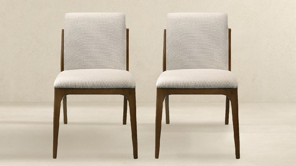 Jennifer Taylor Home Kellan 28" Dining Chairs With Sculpted Walnut Wood Legs Set Of 2 Cream