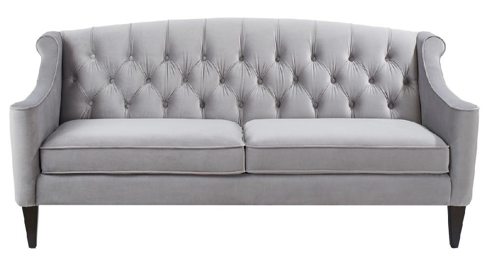 jennifer taylor home Ken Upholstered Button Tufted Sofa Opal Grey