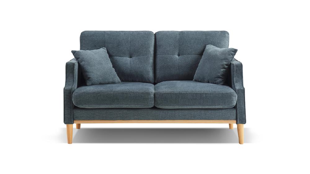 jennifer taylor home Kenton 56.7" Upholstered Loveseat with USB Port & 2 Toss Pillows Polyester Dark Blue
