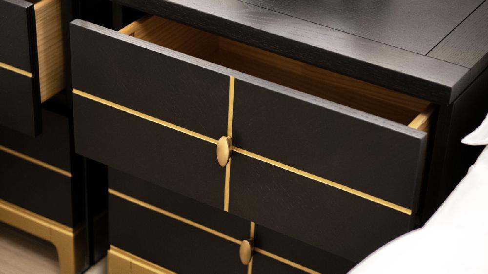 Jennifer Taylor Home Kingsly 21" Wide Contemporary Glam Storage Side Table Espresso Black