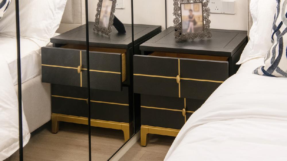 jennifer taylor home Kingsly 21" Wide Contemporary Glam Storage Side Table Espresso Black