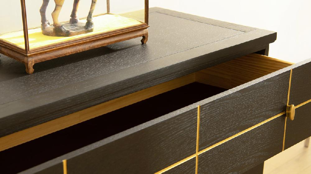 Jennifer Taylor Home Kingsly 42" Contemporary Glam Storage Chest Espresso Black