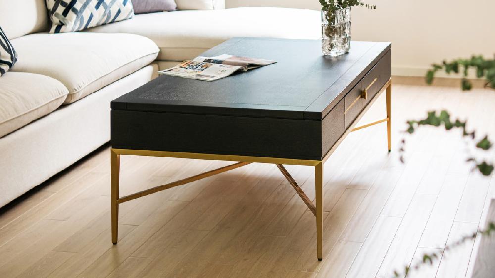 Jennifer Taylor Home Kingsly 51" Contemporary Glam Storage Coffee Table Espresso Black