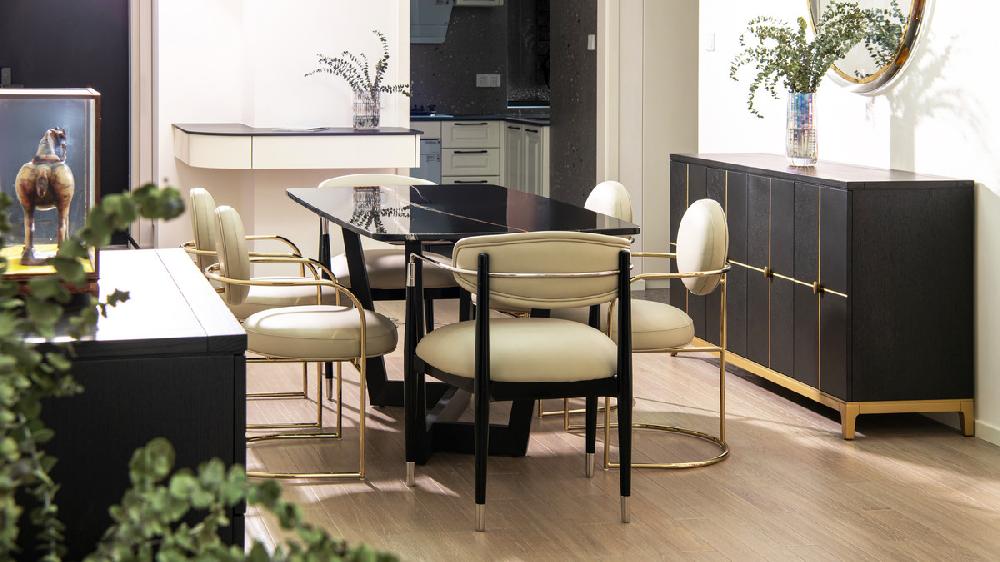 Jennifer Taylor Home Kingsly 59" Contemporary Glam Credenza Espresso Black