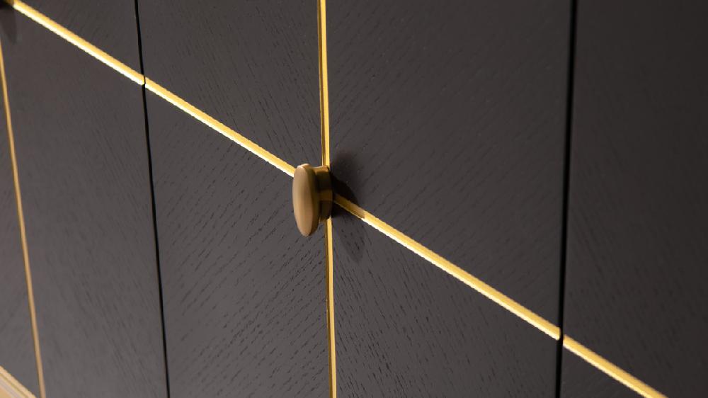 Jennifer Taylor Home Kingsly 59" Contemporary Glam Credenza Espresso Black