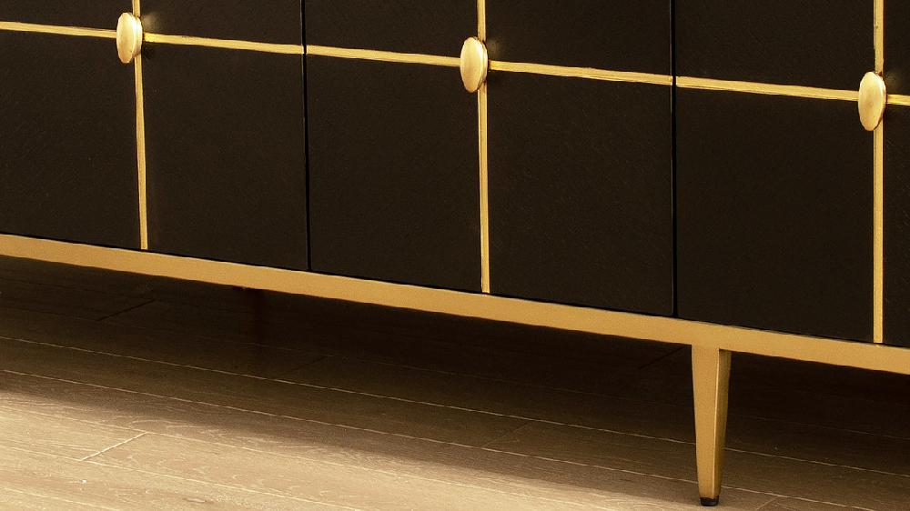 Jennifer Taylor Home Kingsly 79" Contemporary Glam TV Stand Cabinet Espresso Black