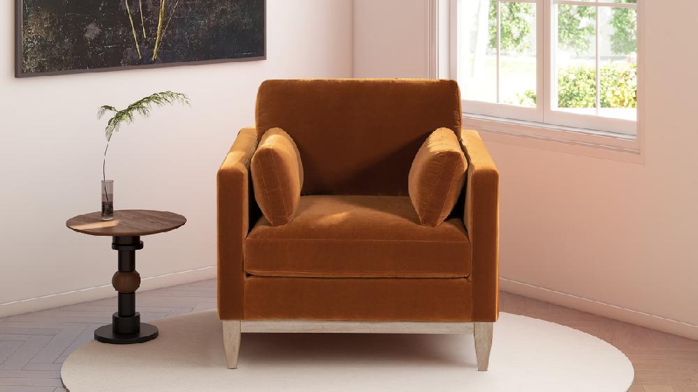 Jennifer Taylor Home Knox 36" Modern Farmhouse Arm Chair Burnt Orange