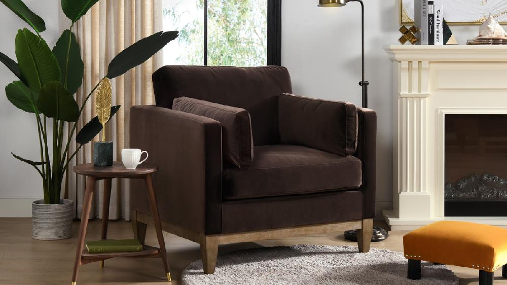 Jennifer Taylor Home Knox 36" Modern Farmhouse Arm Chair Deep Brown