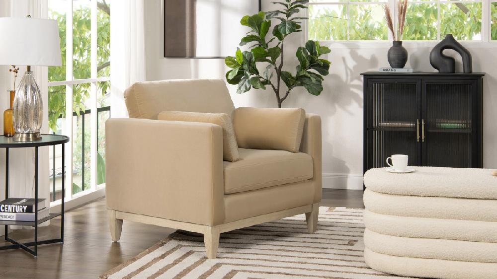 Jennifer Taylor Home Knox 36" Modern Farmhouse Arm Chair Fawn Brown