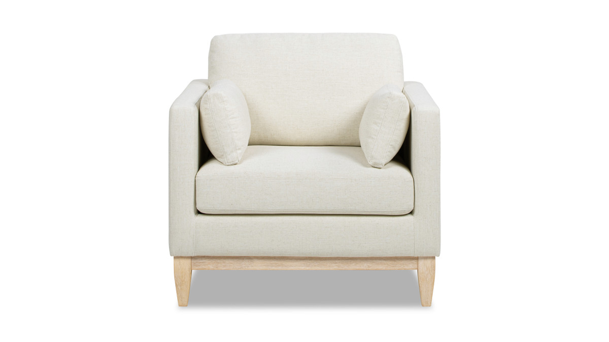 Jennifer Taylor Home Knox 36" Modern Farmhouse Arm Chair Flax White Linen