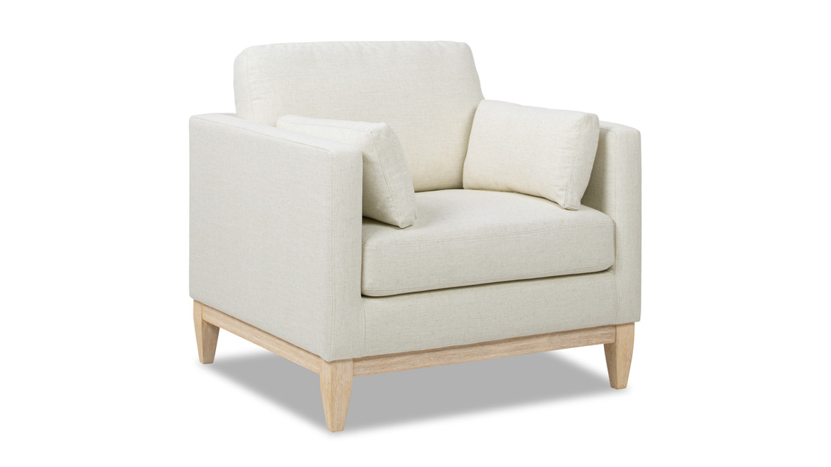 Jennifer Taylor Home Knox 36" Modern Farmhouse Arm Chair Flax White Linen