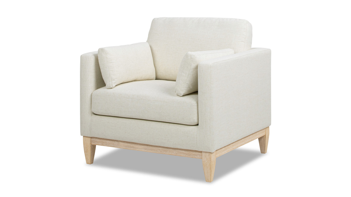 jennifer taylor home Knox 36" Modern Farmhouse Arm Chair Flax White Linen