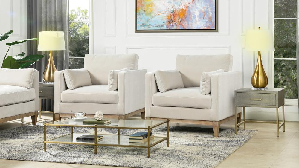 Jennifer Taylor Home Knox 36" Modern Farmhouse Arm Chair French Beige