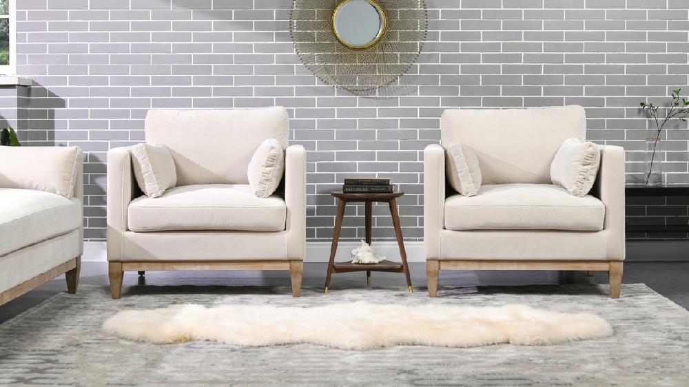 Jennifer Taylor Home Knox 36" Modern Farmhouse Arm Chair French Beige