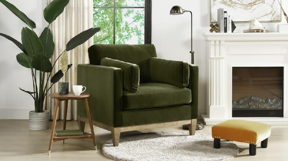 Jennifer Taylor Home Knox 36" Modern Farmhouse Arm Chair Olive Green