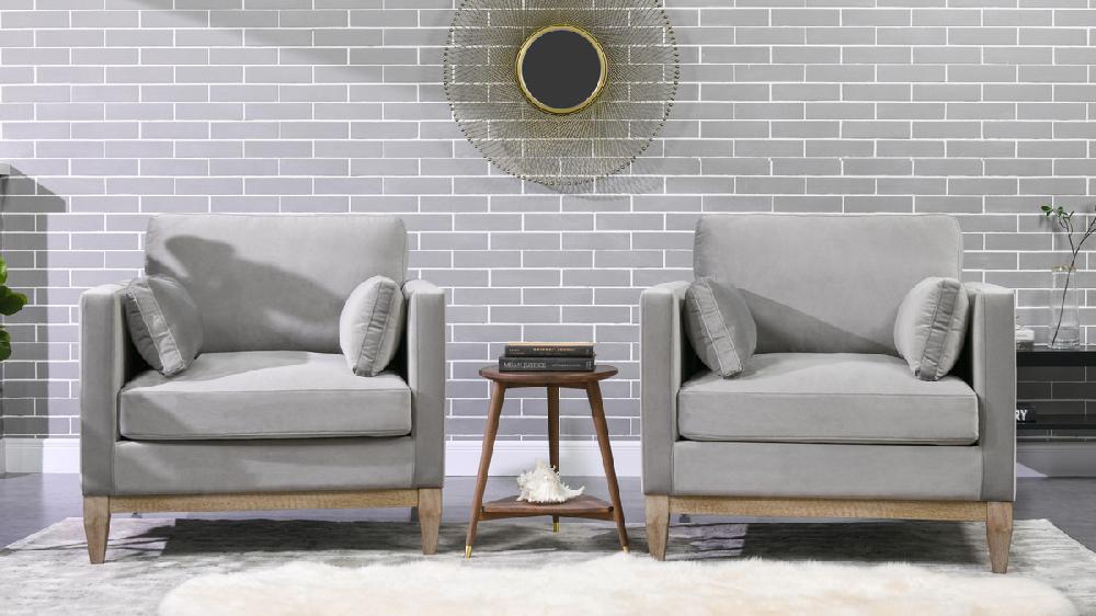 Jennifer Taylor Home Knox 36" Modern Farmhouse Arm Chair Opal Grey