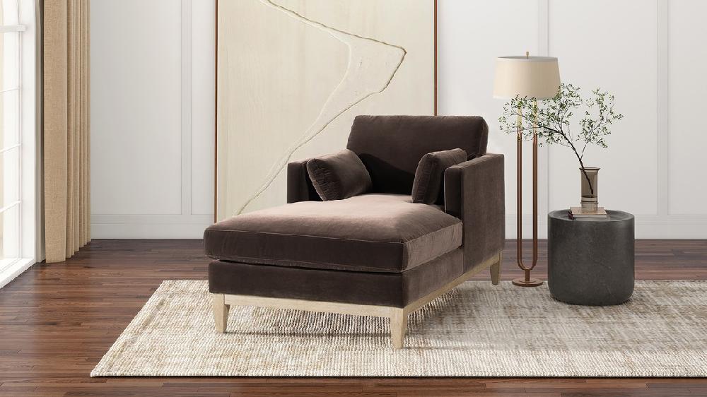 Jennifer Taylor Home Knox 65" Modern Farmhouse Chaise Lounge Chair Deep Brown
