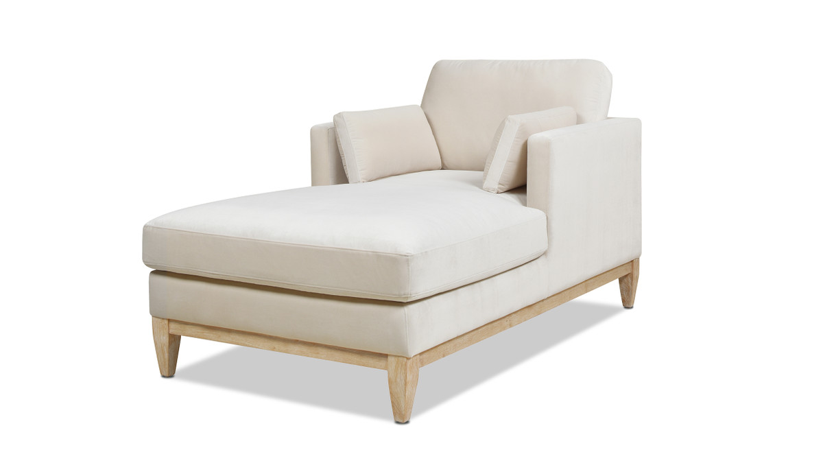 Jennifer Taylor Home Knox 65" Modern Farmhouse Chaise Lounge Chair French Beige